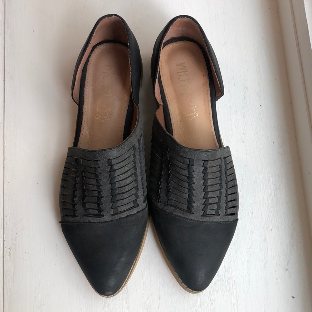 Mi.Im Black suede D'Orsay flats woven top flats 9